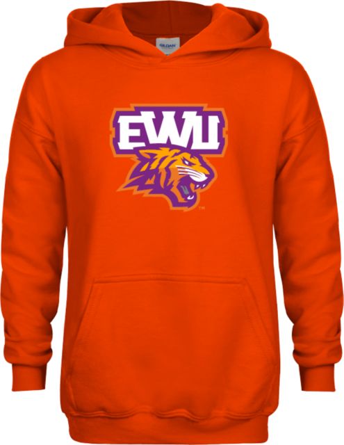 Edward Waters Youth Orange Fleece Hoodie EWU Tiger Head - ONLINE ONLY