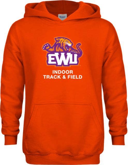 Edward Waters Youth Orange Fleece Hoodie EWU Indoor Track and Field - ONLINE ONLY