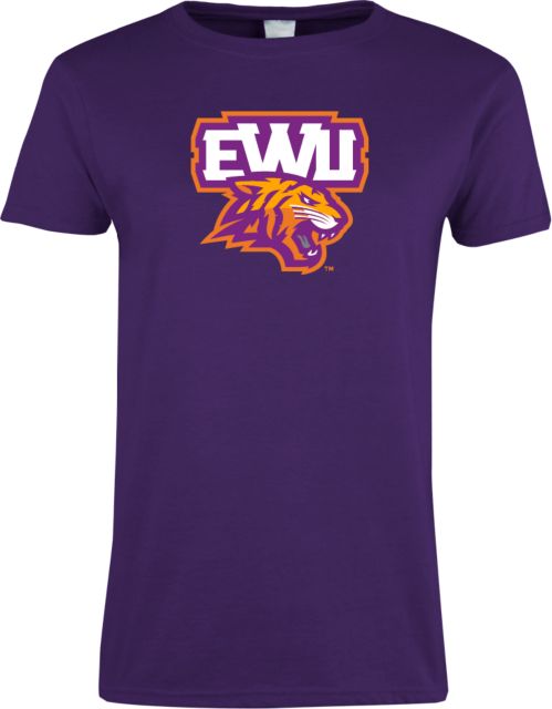 Edward Waters Ladies Purple T-Shirt EWU Tiger Head - ONLINE ONLY