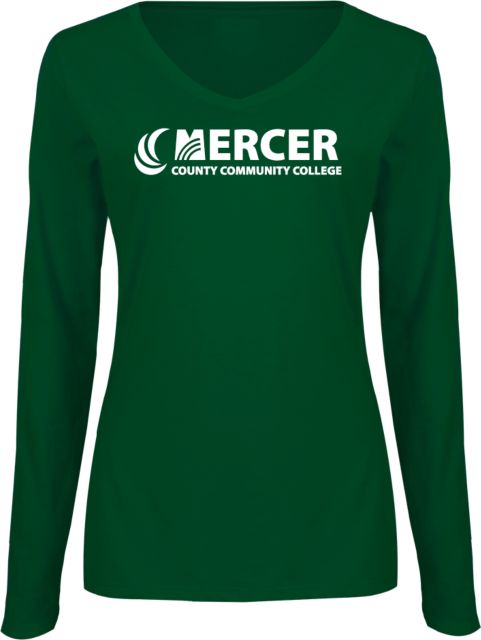 Mercer Womens Long Sleeve V Neck Tee  Mercer County Community College - ONLINE ONLY