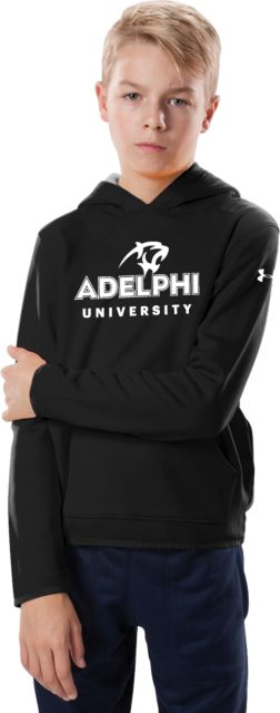Adelphi Under Armour Youth Fleece Hoodie Panther Head Adelphi University - ONLINE ONLY
