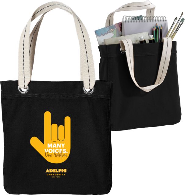 Adelphi Allie Canvas Tote Many Voices One Adelphi -ONLINE ONLY