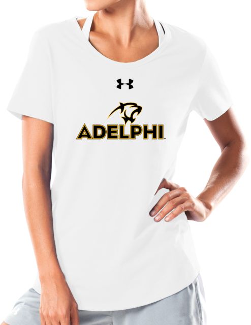 Adelphi Under Armour Womens Charged Cotton Tee Adelphi with Panther Head - ONLINE ONLY