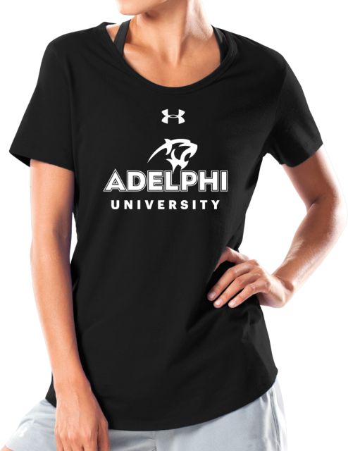 Adelphi Under Armour Womens Charged Cotton Tee Panther Head Adelphi University - ONLINE ONLY