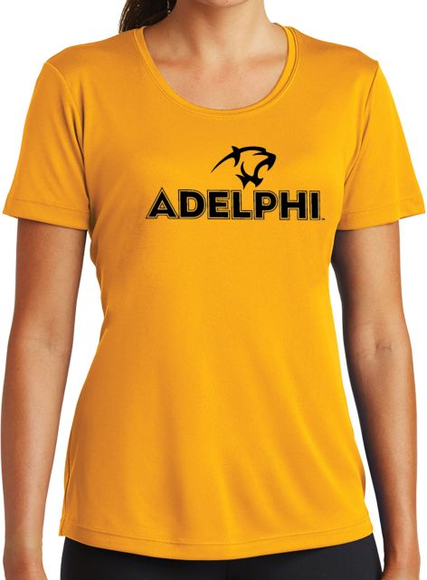 Adelphi Womens Performance Short Sleeve Tee Adelphi with Panther Head - ONLINE ONLY