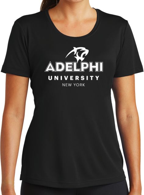 Adelphi Womens Performance Short Sleeve Tee Panther Head Adelphi University New York - ONLINE ONLY