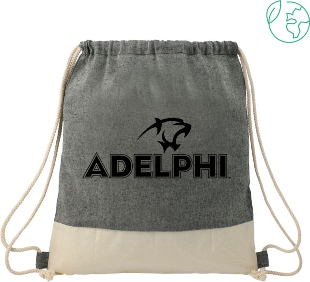 Adelphi Split Recycled Cotton Drawstring Bag Adelphi with Panther Head - ONLINE ONLY