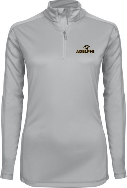 Adelphi Syntrel Womens Platinum Interlock 1/4 Zip Adelphi with Panther Head - ONLINE ONLY