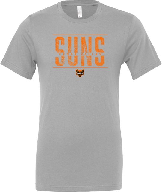 Cedar Valley Suns Bella + Canvas Ash Jersey Cotton T Shirt Distressed - ONLINE ONLY