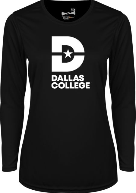 Dallas College Womens Performance Long Sleeve Shirt Vertical Logo - ONLINE ONLY