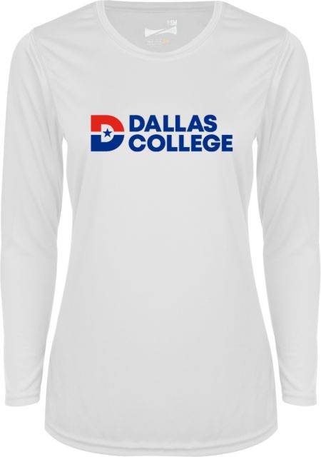 Dallas College Womens Performance Long Sleeve Shirt Primary Mark - ONLINE ONLY