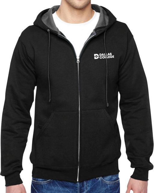 Dallas College Fleece Full Zip Hoodie Primary Mark - ONLINE ONLY