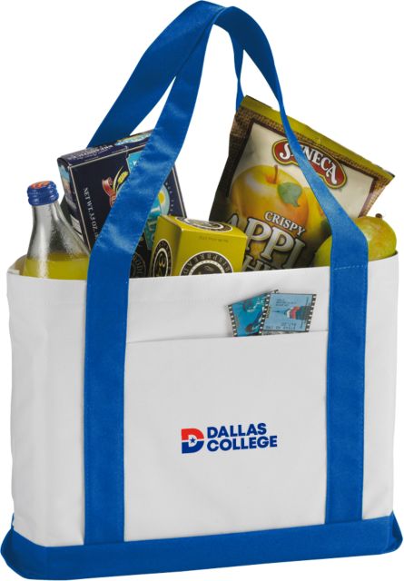 Dallas College Contender White/Royal Canvas Tote Primary Mark - ONLINE ONLY