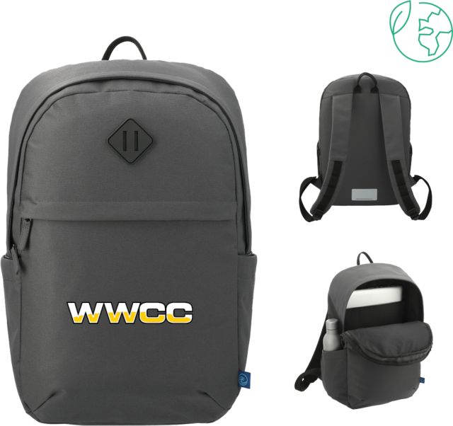 Walla Walla Repreve Ocean Commuter Computer Backpack WWCC Logo - ONLINE ONLY