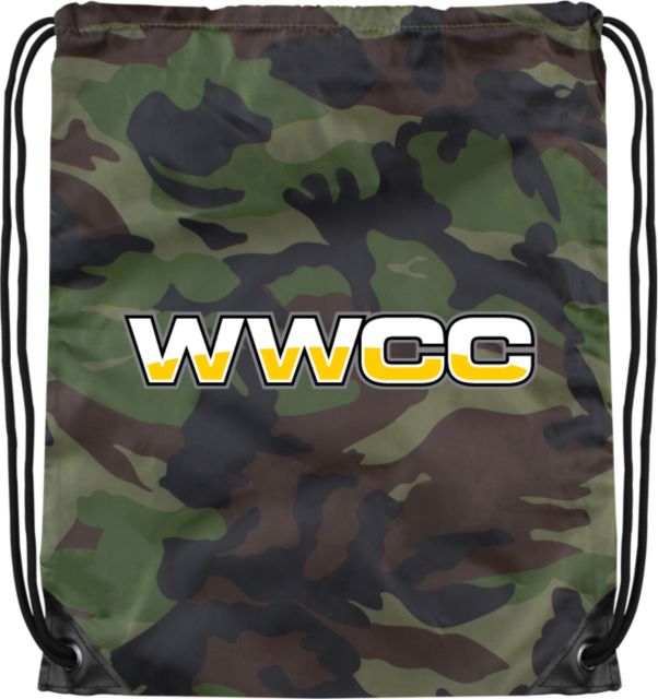 Walla Walla Camo Drawstring Backpack WWCC Logo - ONLINE ONLY
