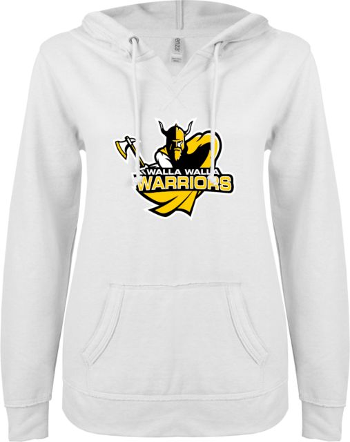 Walla Walla ENZA Womens V Notch Raw Edge Fleece Hoodie WW Warriors Warrior - ONLINE ONLY