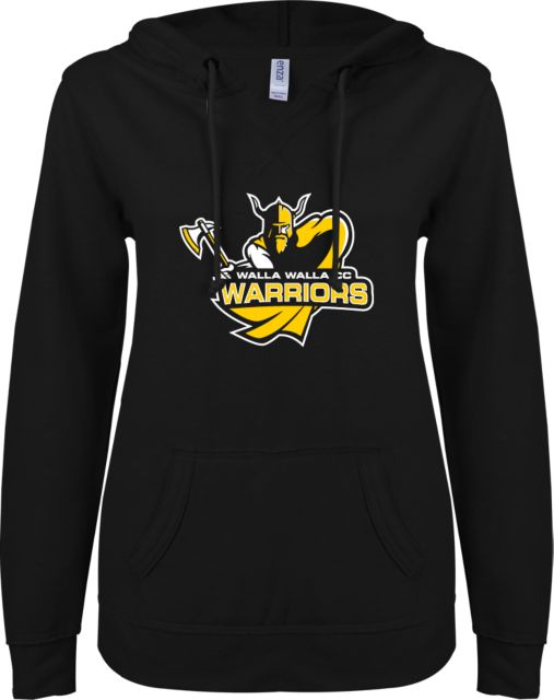 Walla Walla ENZA Womens V Notch Raw Edge Fleece Hoodie WW Warriors Warrior - ONLINE ONLY