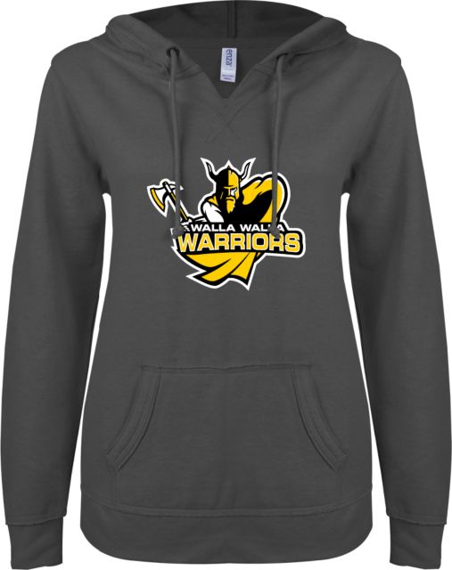 Walla Walla ENZA Womens V Notch Raw Edge Fleece Hoodie WW Warriors Warrior - ONLINE ONLY