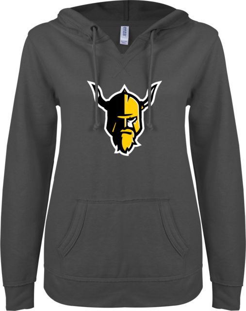 Walla Walla ENZA Womens V Notch Raw Edge Fleece Hoodie Warrior Head - ONLINE ONLY