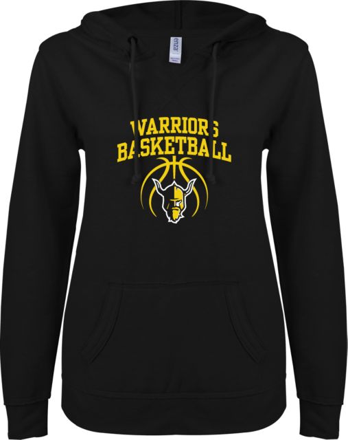 Walla Walla ENZA Womens V Notch Raw Edge Fleece Hoodie Warriors Basketball - ONLINE ONLY