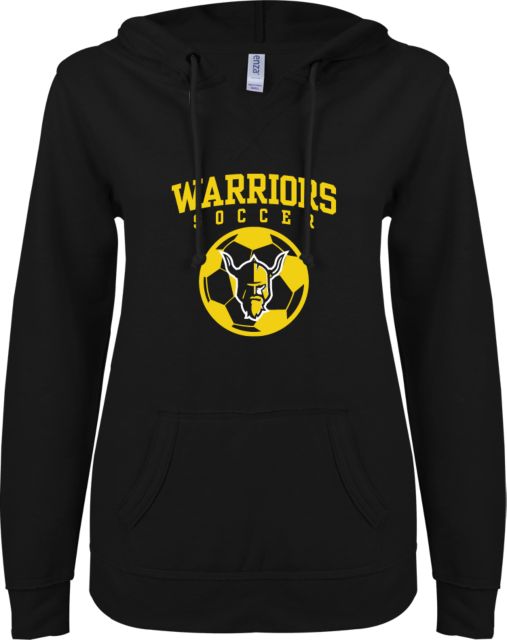 Walla Walla ENZA Womens V Notch Raw Edge Fleece Hoodie Warriors Soccer - ONLINE ONLY
