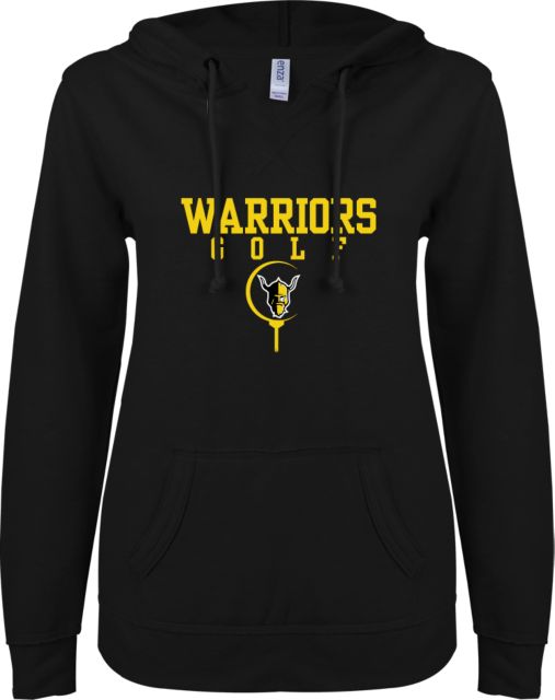 Walla Walla ENZA Womens V Notch Raw Edge Fleece Hoodie Warriors Golf - ONLINE ONLY