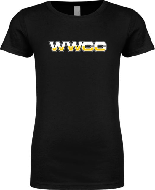 Walla Walla Next Level Girls Fashion Fit T Shirt WWCC Logo - ONLINE ONLY