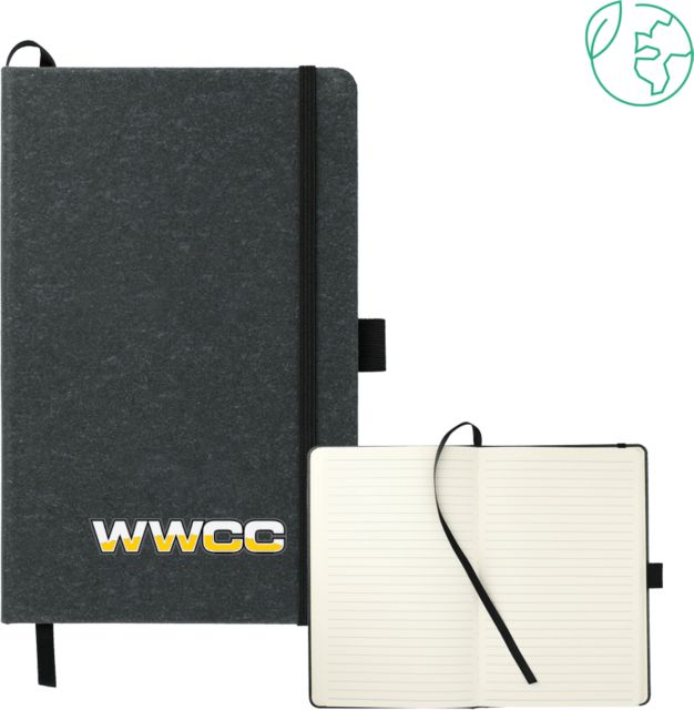Walla Walla 5.5 x 8.5 FSC Mix Recycled Leather Bound Journal WWCC Logo - ONLINE ONLY