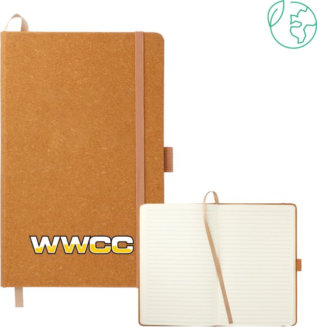 Walla Walla 5.5 x 8.5 Natural FSC Mix Recycled Leather Bound Journal WWCC Logo - ONLINE ONLY