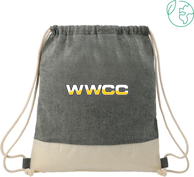 Walla Walla Split Recycled Cotton Drawstring Bag WW Warriors Warrior - ONLINE ONLY