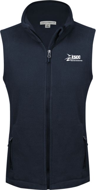 ESCC Ladies Fleece Full Zip Navy Vest ESCC Horizontal - ONLINE ONLY