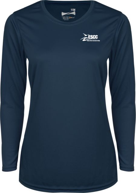 ESCC Ladies Syntrel Performance Navy Longsleeve Shirt ESCC Horizontal - ONLINE ONLY