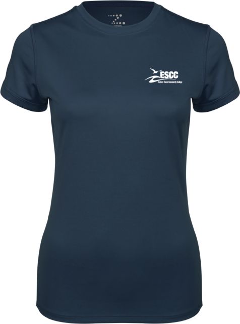 ESCC Ladies Syntrel Performance Navy Tee ESCC Horizontal - ONLINE ONLY