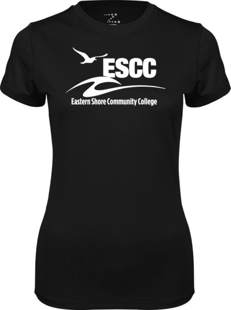 ESCC Ladies Syntrel Performance Black Tee ESCC Stacked - ONLINE ONLY