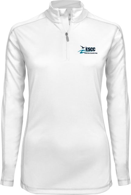 ESCC Ladies Syntrel Interlock White 1/4 Zip ESCC Horizontal - ONLINE ONLY