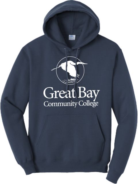 Great Bay CC Tall Fleece Hoodie Great Bay Community College Wordmark - ONLINE ONLY