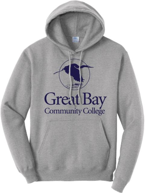 Great Bay CC Tall Fleece Hoodie Great Bay Community College Wordmark - ONLINE ONLY