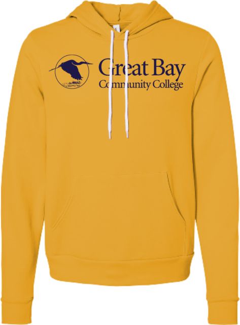 Great Bay CC Bella + Canvas Fleece Hood Great Bay Community College   Wordmark - ONLINE ONLY