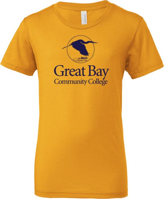 Great Bay CC Bella + Canvas Youth Jersey T Shirt Great Bay Community College Wordmark - ONLINE ONLY