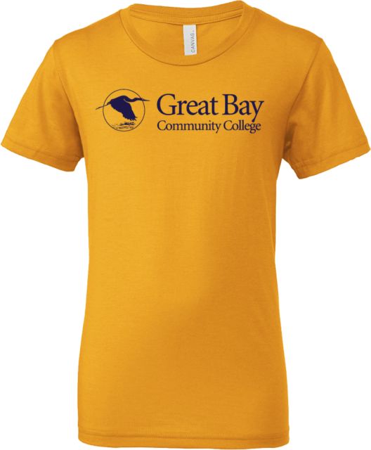 Great Bay CC Bella + Canvas Youth Jersey T Shirt Great Bay Community College   Wordmark - ONLINE ONLY