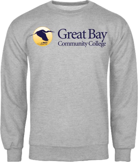 Great Bay CC Fleece Crew Great Bay Community College   Wordmark - Full Color - ONLINE ONLY