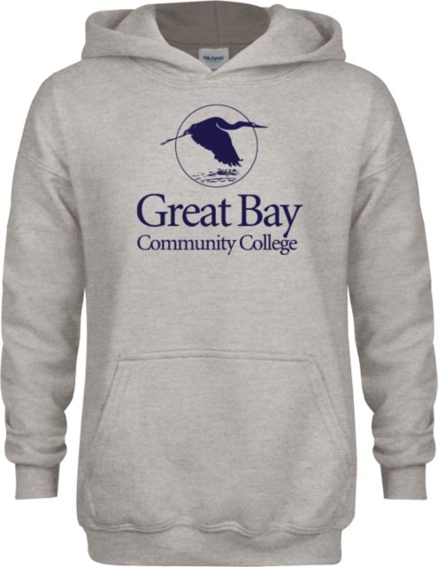 Great Bay CC Youth Fleece Hood Great Bay Community College Wordmark - ONLINE ONLY