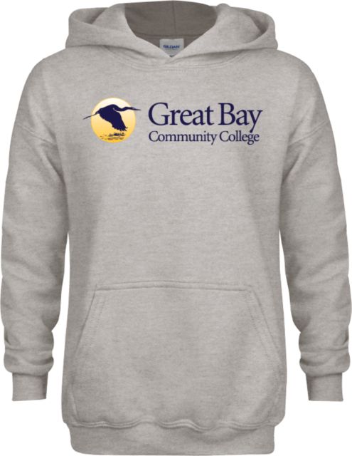 Great Bay CC Youth Fleece Hood Great Bay Community College   Wordmark - Full Color - ONLINE ONLY