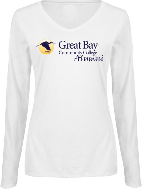 Great Bay CC Womens Long Sleeve V Neck Tee  Great Bay Community College Alumni Mark - ONLINE ONLY