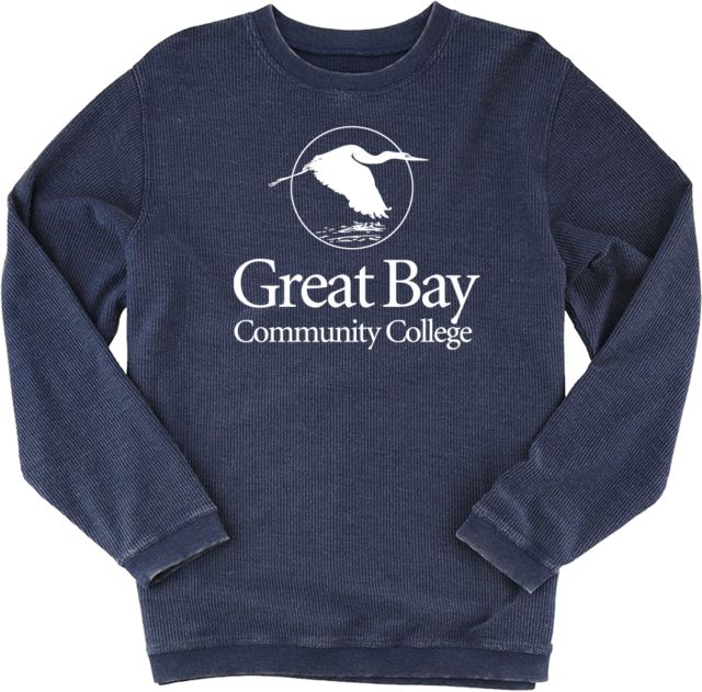 Great Bay CC Boxercraft Womens Corded Crew Great Bay Community College Wordmark - ONLINE ONLY