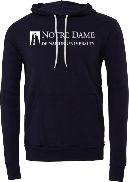 Notre Dame De Namur Bella + Canvas Fleece Hood Notre Dame De Namur University Primary Mark - ONLINE ONLY