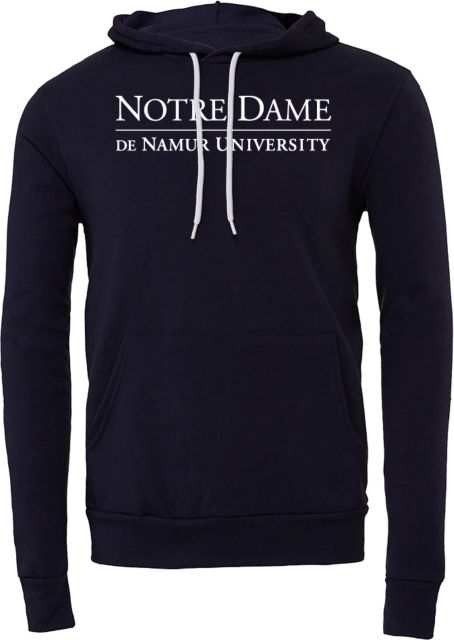 Notre Dame De Namur Bella + Canvas Fleece Hood Notre Dame De Namur University Wordmark - ONLINE ONLY