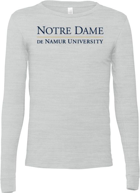 Notre Dame De Namur Bella + Canvas Jersey Cotton Long Sleeve T Shirt Notre Dame De Namur University Wordmark - ONLINE ONLY