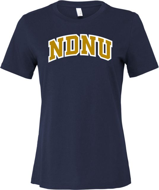 Notre Dame De Namur Bella + Canvas Womens Relaxed Cotton T Shirt Arched NDNU - ONLINE ONLY
