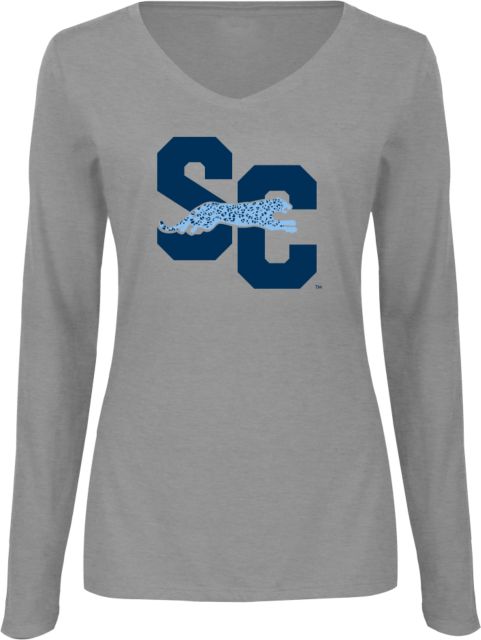 Spelman College Womens Long Sleeve V Neck Tee  Spelman Jaguar SC - ONLINE ONLY